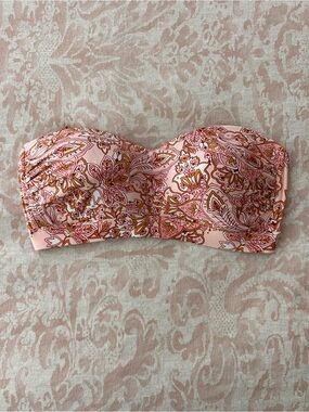Pink Paisley Strapless Bikini Top NWT